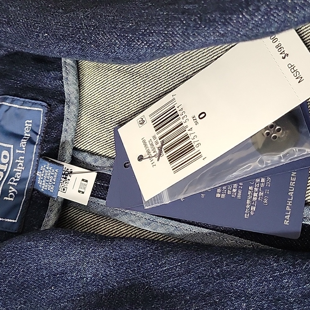 NWT Polo Ralph Lauren Denim Blazer Single Breasted Dark Nelle Wash - Picture 9 of 11